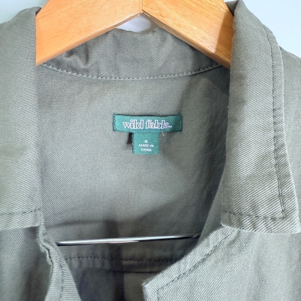 Wild fable Green Cinched Waist Jean Zip Up Romper (S) - Picture 6 of 7